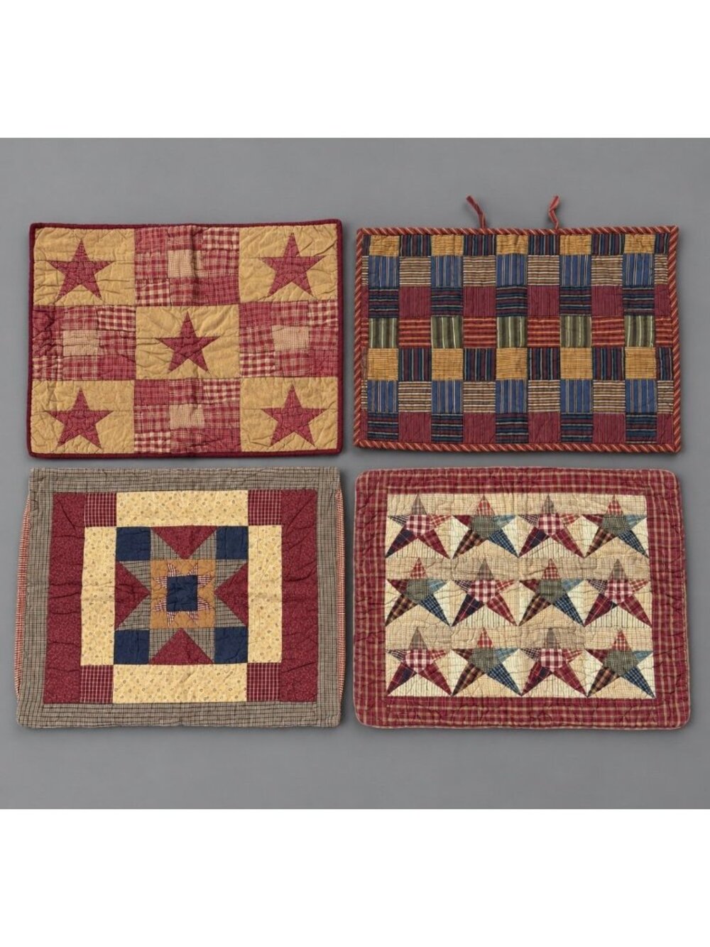 Lot of 4 Vintage Style Patchwork/Star Pattern Standard Size Pillow Shams